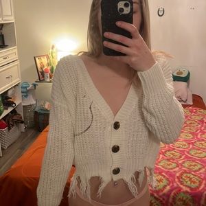 Charlotte Russe, S, white sweater.